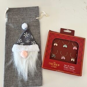 Holiday Gnome and Wine Charm Set